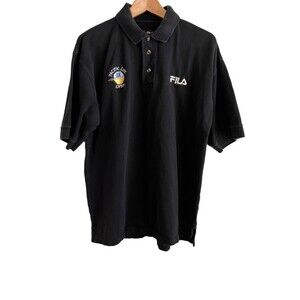 Vintage Fila Polo Shirt Pacific Life Open Black XL embroidered Logos